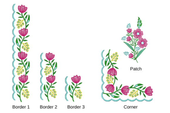 Border Set with Patch: A Floral Frame That Earns Its Place