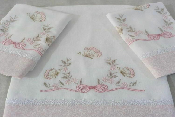 Butterflies and Flowers Embroidery Design