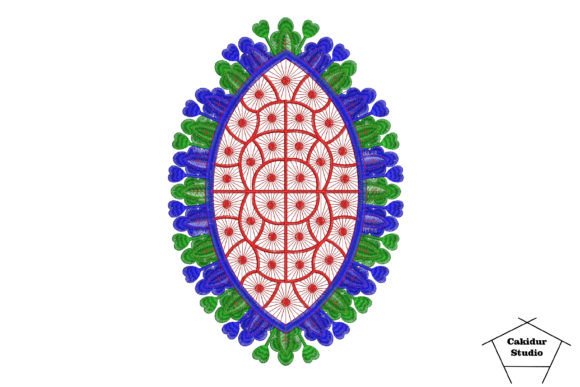 Floral Carapace: Elegant Abstract Embroidery for Small Shops