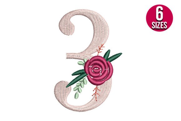 Floral Number 3: A Thoughtful Embroidery Touch for Meaningful Gifts