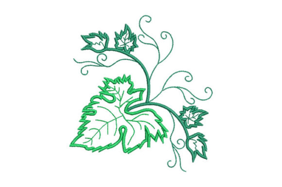 Green Leaf Embroidery Design